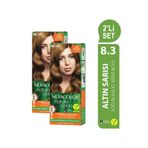 Neva Color Natural Colors 2'Lİ SET 8.3 ALTIN SARISI Kalıcı Krem Saç Boyası Seti
