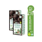 NEVA NATURALIS Amonyaksız 2'Lİ SET 6.77 SICAK ÇİKOLATA Kalıcı Krem Saç Boyası Seti (VEGAN)