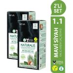 Neva NATURALIS (vegan) Amonyaksız 2'Lİ SET 1.1 MAVİ SİYAH Kalıcı Krem Saç Boyası Seti