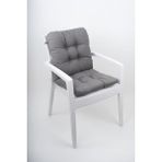 Neva Pofidik Antrasit Arkalıklı Sandalye Minderi Özel Dikişli Bağcıklı 44X84 cm - 44 x 88 cm