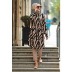 Neva Style Desenli Siyah Tesettür Tunik 11520s
