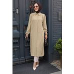 Neva Style Düğmeli Camel Tesettür Tunik 41401C