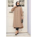 Neva Style Düğmeli Camel Tesettür Tunik 5642C