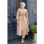 Neva Style - Düğmeli Camel Tesettür Tunik 645c