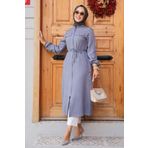 Neva Style Düğmeli Gri Tesettür Tunik 645GR