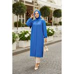 Neva Style Düğmeli İndigo Mavisi Tesettür Tunik 41401IM