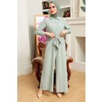 Neva Style - Düğmeli Mint Tesettür Tulum 5703mınt