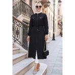 Neva Style - Düğmeli Siyah Tesettür Tunik 645s