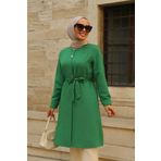 Neva Style - Düğmeli Yeşil Tesettür Tunik 658y