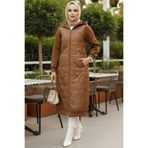 Neva Style Kapitone Kahverengi Tesettür Kap 80291KH