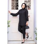 Neva Style Pötikare Detaylı Siyah Tesettür İkili Takım 12191S