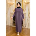 Neva Style - Yarasa Kol Gül Kurusu Tesettür Ferace 17801gk