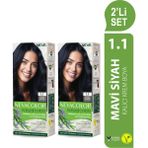 Nevacolor Natural Colors 2'Lİ SET 1.1 MAVİ SİYAH Kalıcı Krem Saç Boyası Seti
