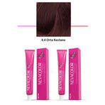 Nevacolor Premium 4.4 Orta Kestane 2x50 ml Kalıcı Krem Saç Boyası