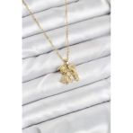 Nevamel® 316L Çelik Zincir Gold Renk Erkek Kız Model Kadın Kolye 5886