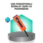Nevamel® 5000 Mah Bataryalı Bisiklet Farı Cob Çakar Çok Fonksiyonlu