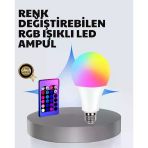Nevamel A Kalite 2025 Rgb Led Ampul Uzaktan Kumandalı 16 Renkli Lamba