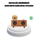 Nevamel Çift Hoparlörlü Bluetooth Gramofon Speaker – Fm Radyo Usb Sd Kart Ve Aux Girişli