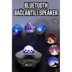 Nevamel Çocuklara Özel Şarjlı Bluetooth Hoparlör Parti Led Lambası Yıldızlı Projeksiyon