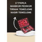 Nevamel Elektrikli Manikür Pedikür Seti Ikili Set 17 Parça Tırnak Bakımı Nasır Temizleme Tırnak Şekillendirme