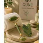 Nevamel® Jade Stone Yüz Bakım Seti Gua Sha ve Roller Masaj Taşı