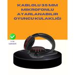 Nevamel® Kırmızı Stereo Kulaklık Yüksek Ses Performansı Dayanıklı Kablo ve Mikrofonlu Tasarım