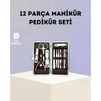 Nevamel Paslanmaz Çelik Çok Fonksiyonlu 12 Manikür Seti