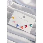 Nevamel® Pirinç Rengarenk Mineli Minimal Kelebek Küpe Seti 5886