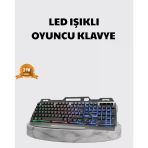 Nevamel Profesyonel Oyuncu Klavye Mouse Seti – Rgb Işıklı Türkçe Q Dpı Ayarlı Dayanıklı Gövde