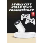 Nevamel Projeksiyon Cihazı Video Oyun Konsolu Projektör Taşınabilir Ayaklı Çift Kollu 4K Çözünürlüklü