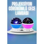 Nevamel Renkli Yıldızlı Gökyüzü Projeksiyon Gece Lambası Pilli Ve Usb Kablolu