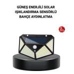 Nevamel® Solar Bahçe Lambası 100 Led Hareket Sensörlü Güneş Enerjili Aydınlatma