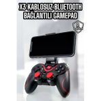 Nevamel® X3 Gamepad Oyun Kolu Bluetooth Bağlantılı Gamestick Android Uyumlu