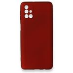 Nevarium Dtech Samsung Galaxy M31S Uyumlu Kılıf Yumuşak Dokulu Silikon Bordo