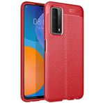 Nevarium Huawei P Smart 2021 Uyumlu Kılıf Deri Dokulu Kamera Korumalı Silikon - Kırmızı