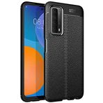 Nevarium Huawei P Smart 2021 Uyumlu Kılıf Deri Dokulu Kamera Korumalı Silikon - Siyah