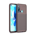 Nevarium Huawei P20 Lite 2019 Uyumlu Kılıf Karbon Dokulu Silikon - Kahverengi