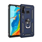 Nevarium Huawei P30 Lite Kılıf Tank Yüzüklü Yüksek Korumalı Silikon Sofya - Lacivert