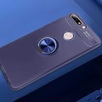 Nevarium Huawei Y7 2018 Uyumlu Kılıf Yüzüklü Silikon Range - Mavi