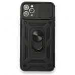 Nevarium iPhone 11 Pro Pars Lens Yüzüklü Standlı Silikon Kılıf