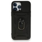 Nevarium iPhone 13 Pro Max Pars Lens Yüzüklü Standlı Silikon Kılıf