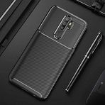 Nevarium Oppo A9 2020 Uyumlu Kılıf Karbon Dokulu Silikon - Siyah