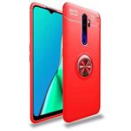 Nevarium Oppo A9 2020 Uyumlu Kılıf Yüzüklü Silikon Range - Kırmızı