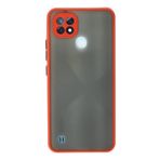 Nevarium Realme C21 Uyumlu Kılıf Kamera Korumalı Arkası Mat Silikon Montreal - Kırmızı Kırmızı