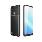 Nevarium Realme C21 Uyumlu Kılıf Karbon Dokulu Silikon Focus - Siyah Siyah