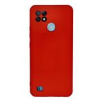 Nevarium Realme C21 Uyumlu Kılıf Lansman içi Kadife Nano Silikon - Kırmızı Kırmızı