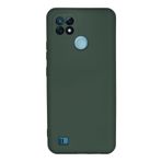 Nevarium Realme C21 Uyumlu Kılıf Lansman içi Kadife Nano Silikon - Koyu Yeşil Koyu Yeşil