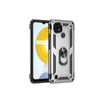 Nevarium Realme C21 Uyumlu Kılıf Tank Yüzüklü Silikon Sofya - Gümüş Gümüş