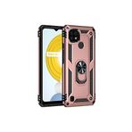 Nevarium Realme C21 Uyumlu Kılıf Tank Yüzüklü Silikon Sofya - Rose Rose