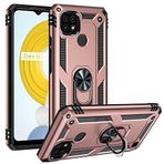Nevarium Realme C21 Uyumlu Kılıf Tank Yüzüklü Yüksek Korumalı Silikon - Rose Gold